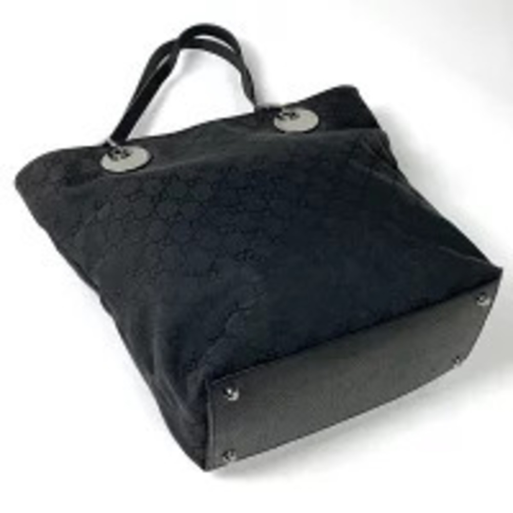 Gucci black tote canvas shoulder bag GG Black